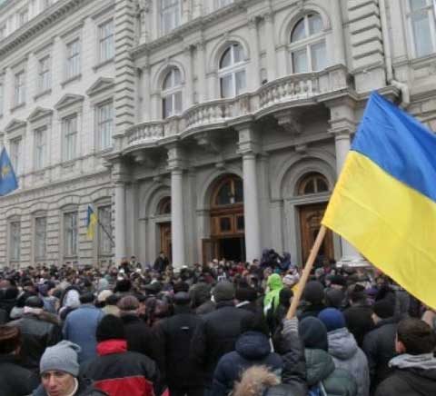 Протесты во Львове 2014 год
